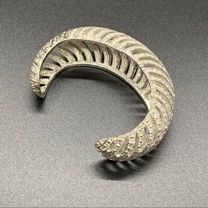 Silver cuff bracelet with cubic zirconia stones